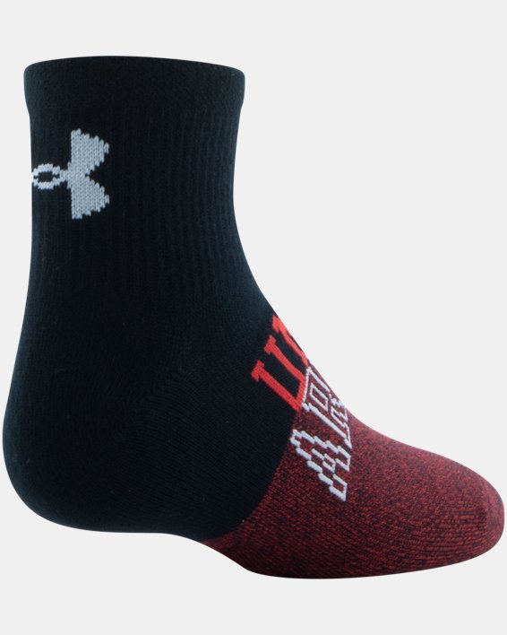 Boys' UA Essential Quarter 6-Pack Socks, Red, pdpMainDesktop image number 7